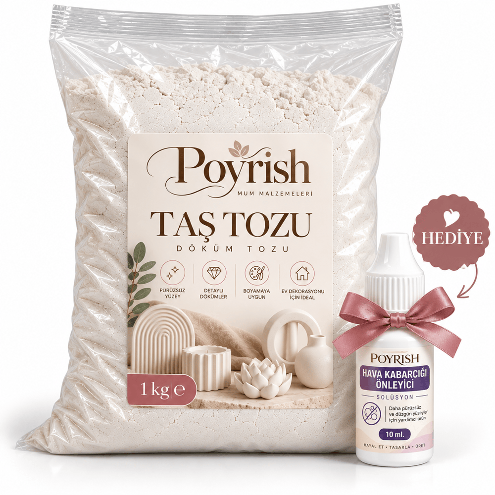Taş Tozu 1 Kg. Beyaz, Silikon Kalıp İçin Hobi Harcı