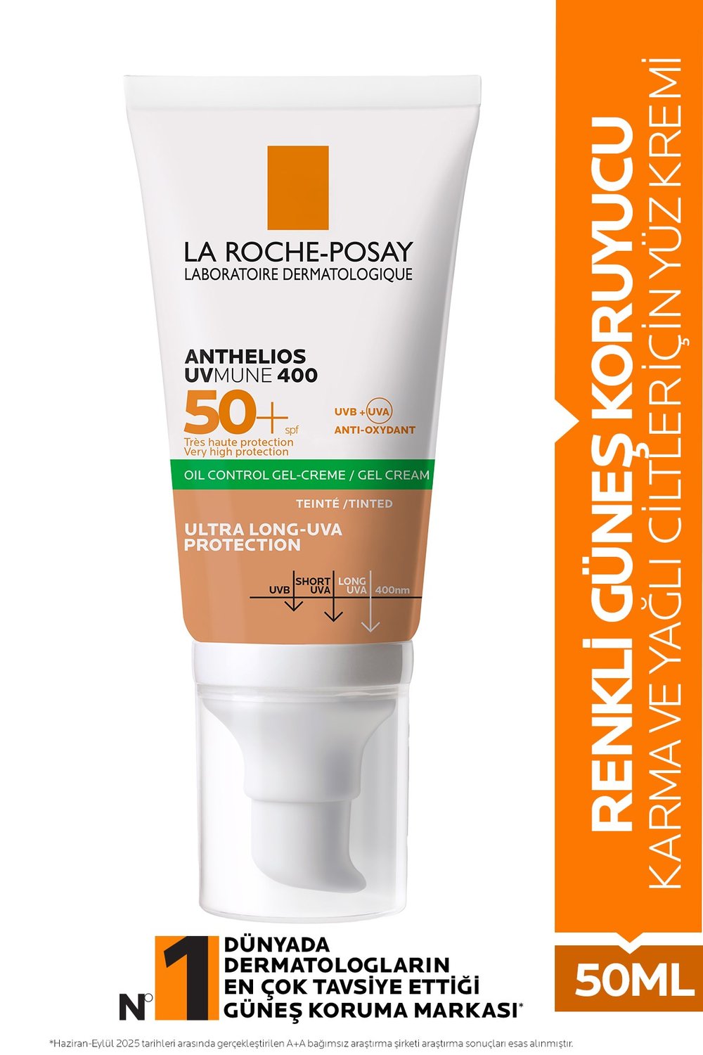 Anthelios Uvmune 400 Oil Control Gel Spf 50+ Renkli Güneş Kremi 50 ml