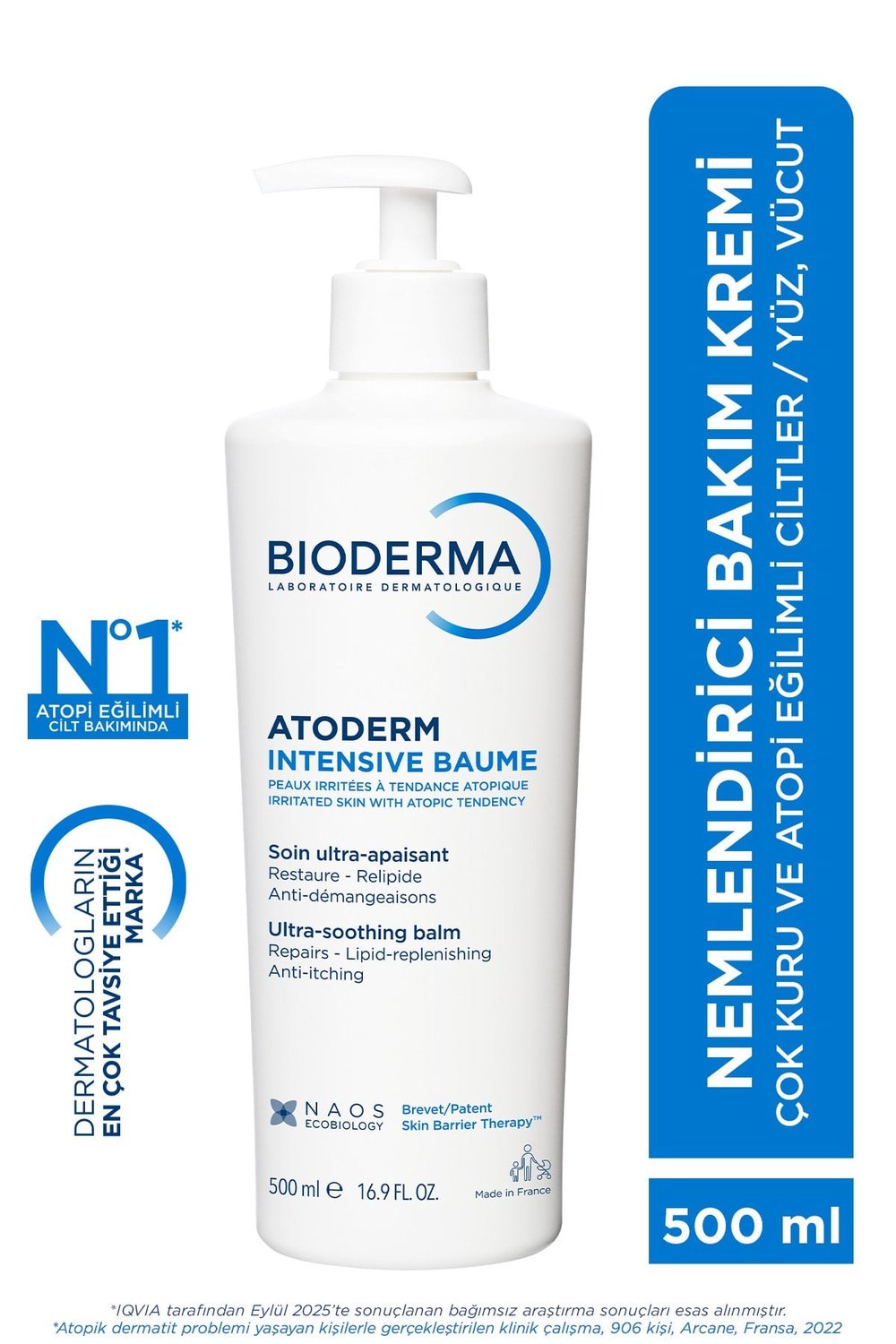 Atoderm Intensive Balm Çok Kuru, Atopi Eğilimli Cilt Bebek, Çocuk, Yetişkin Nemlendirici Krem 500ml