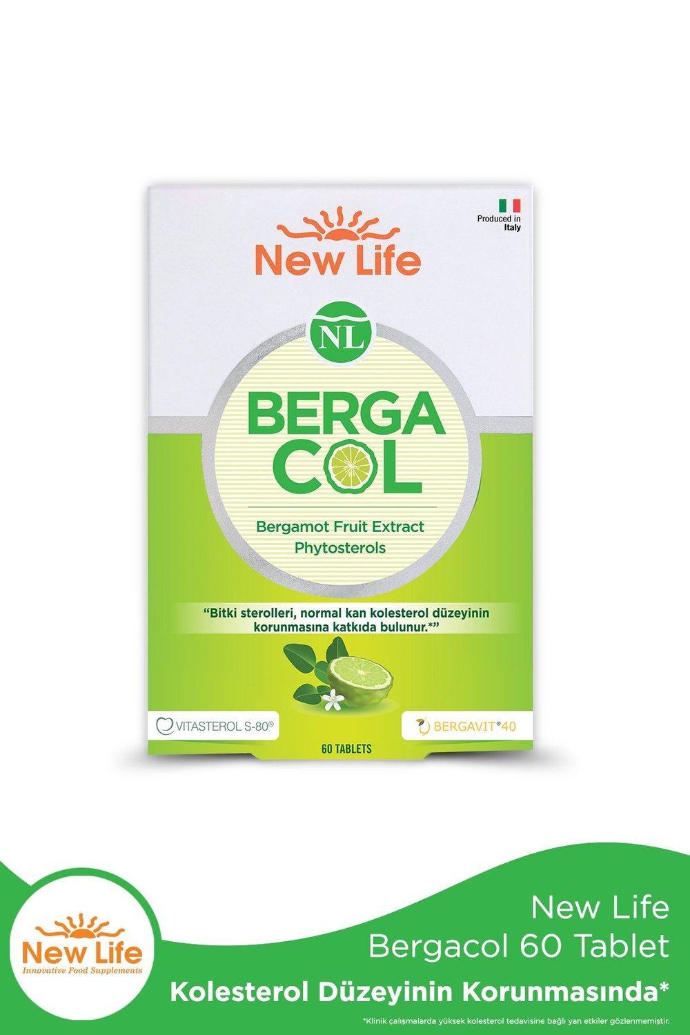 Bergacol 60 Tablet Bergamot Meyve Ekstresi + Bitki Sterolleri