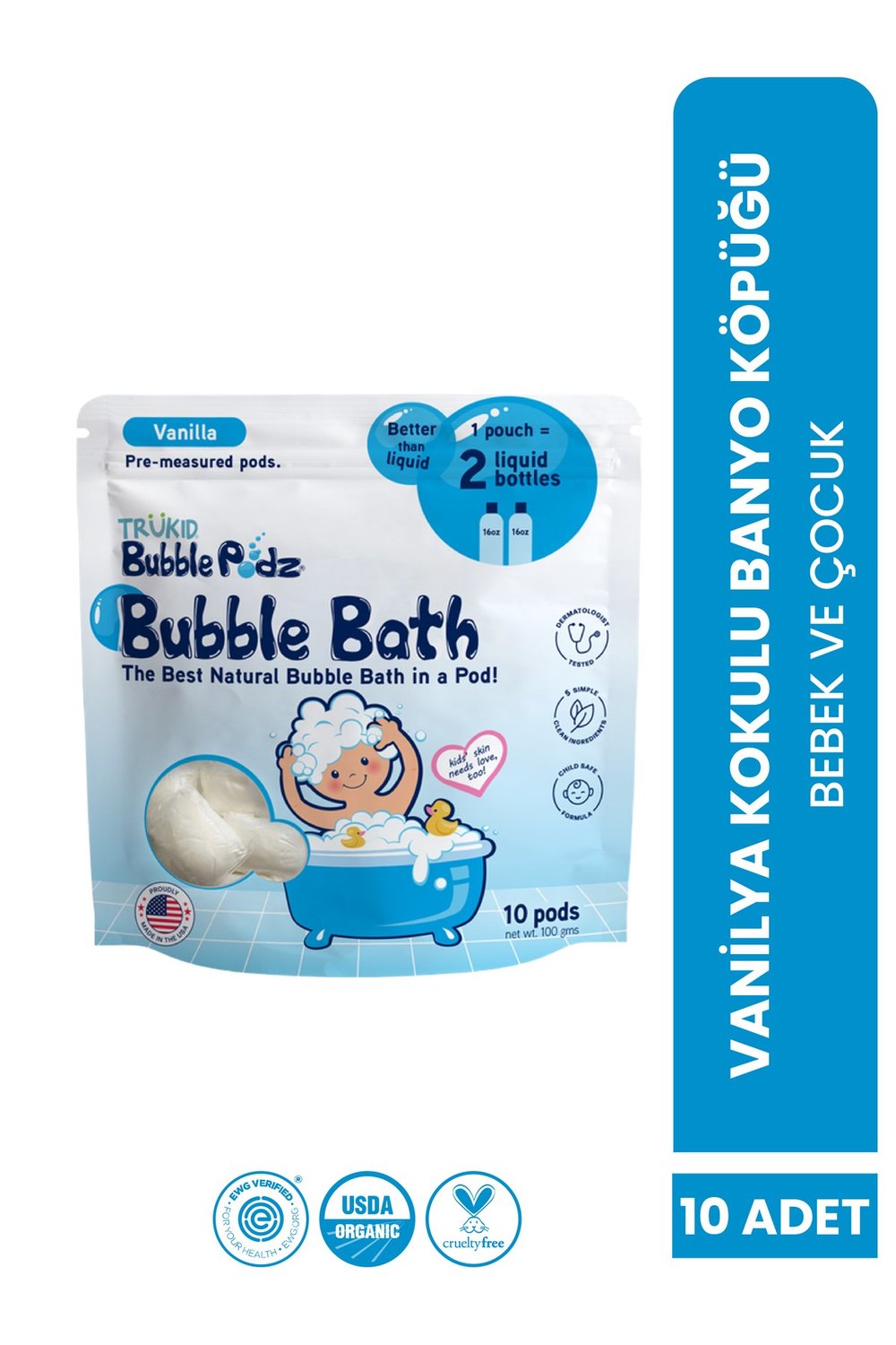 Bubble Podz Vanilla Scented Bubble Bath 10 Adet Vanilyalı Banyo Köpüğü