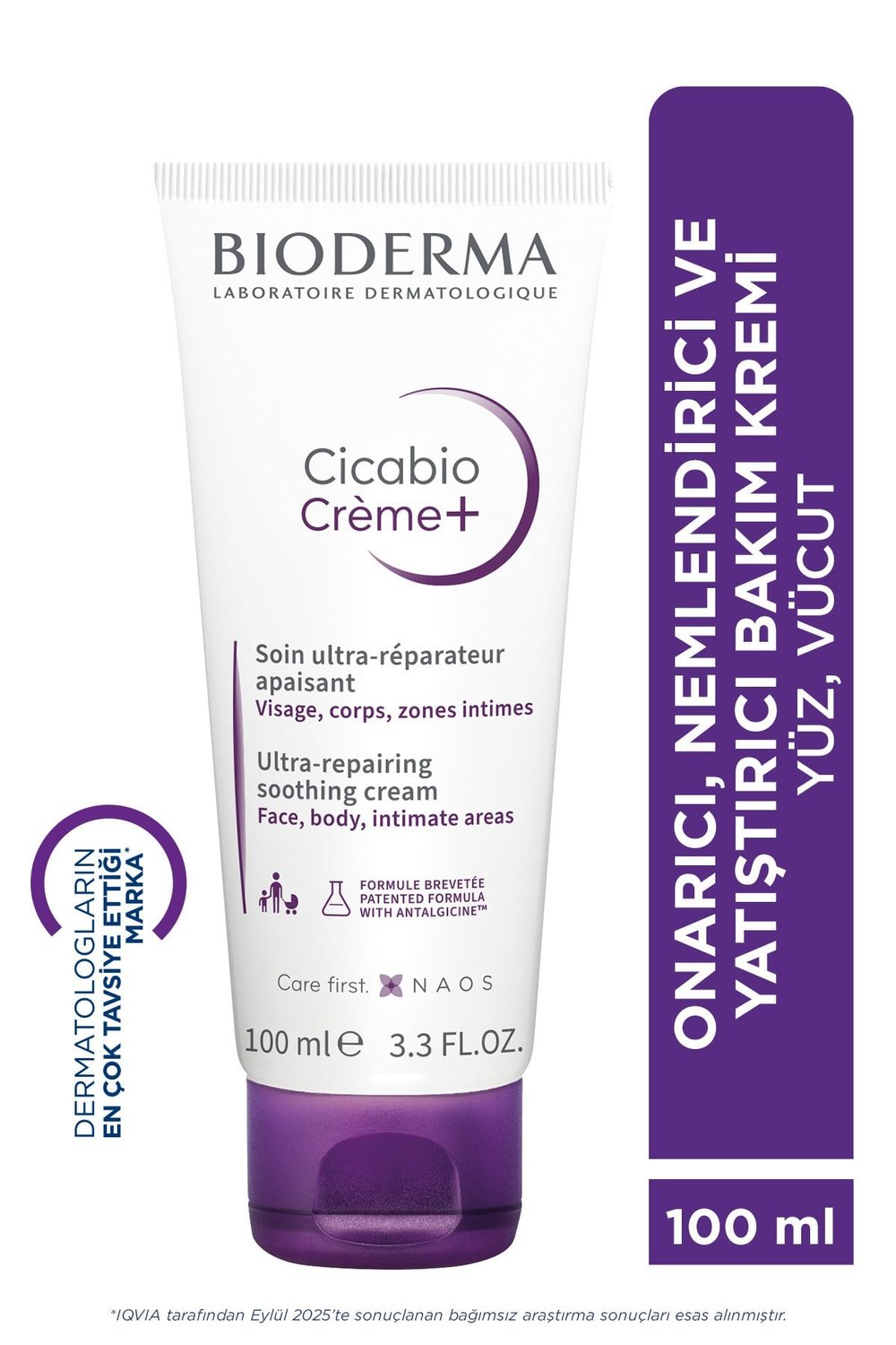 Cicabio Cream+ Bebek, Çocuk, Yetişkin için Onarıcı Yüz ve Vücut Bakım Kremi 100 ml