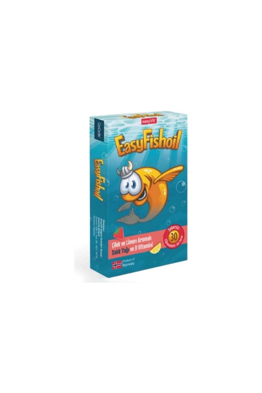 Easyfishoil Çocuk Çilek ve Limon Aromalı 30 Çiğneme Tableti