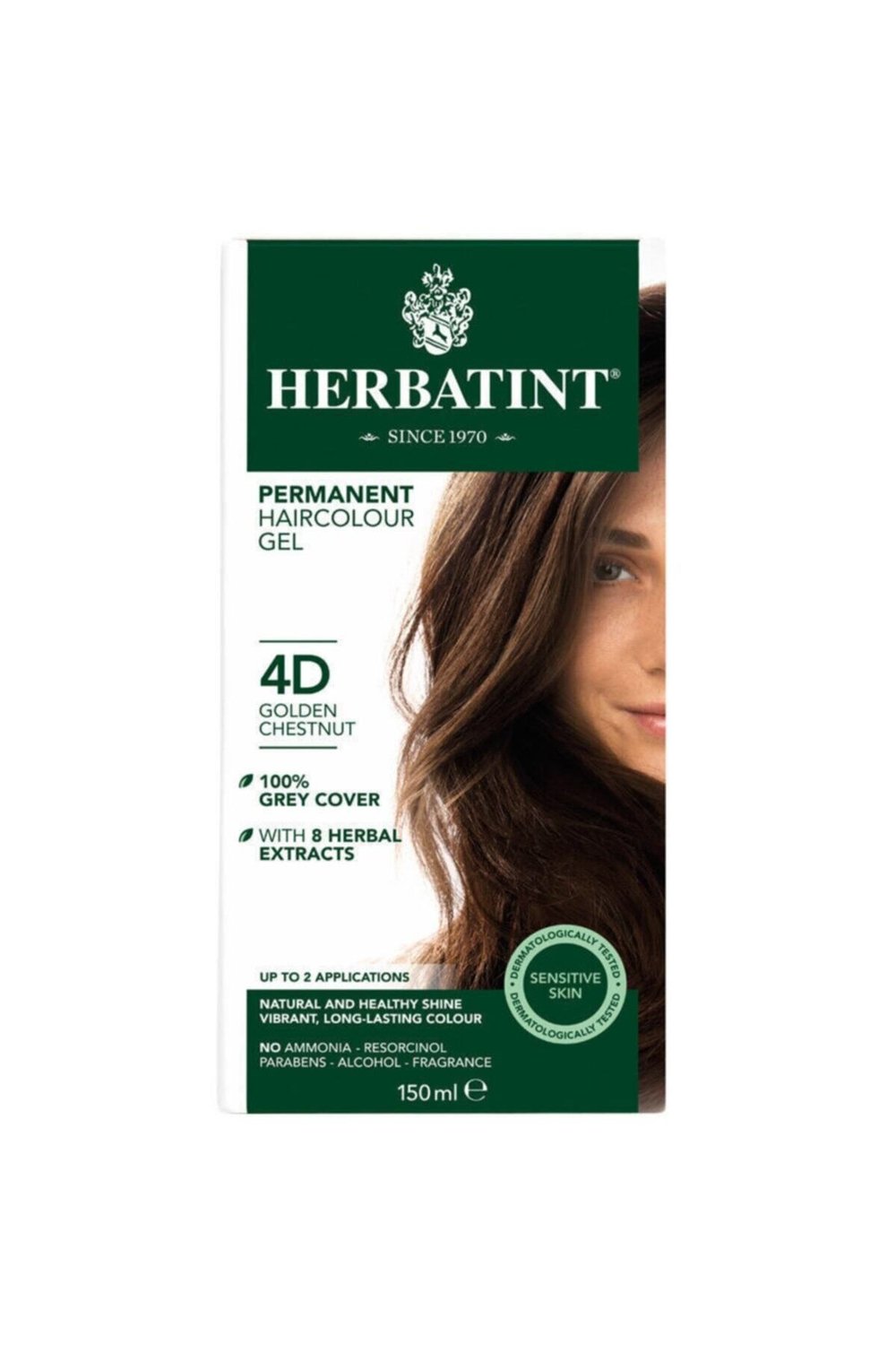 Kalıcı Bitkisel Saç Bakım Boyası - Golden Chestnut 4d Altın Kahve 150 ml 8016744500111