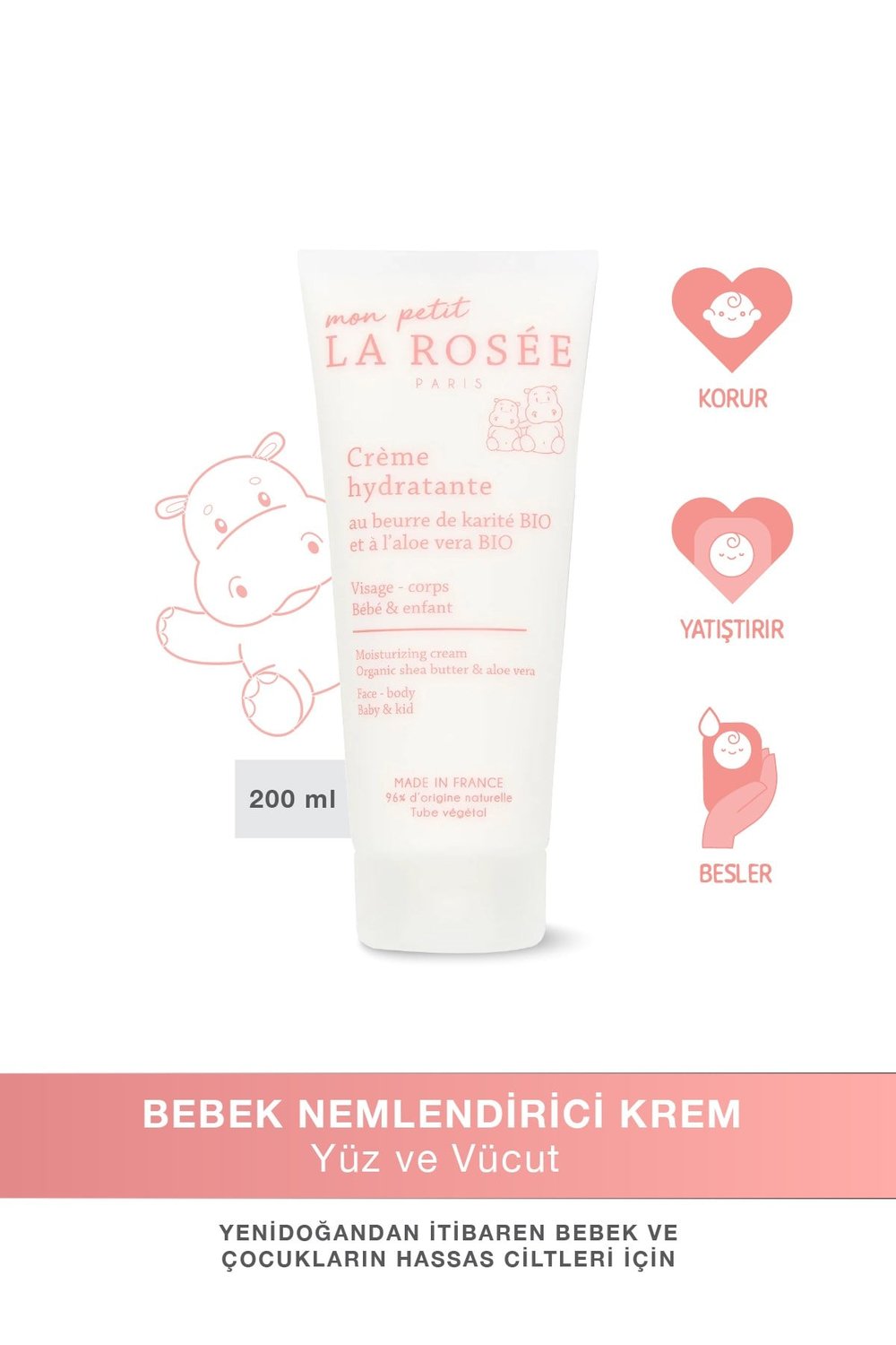 Mon Petit NEMLENDİRİCİ KREM Organik Shea Yağı ve Aloe Vera İçeren - 200 mL