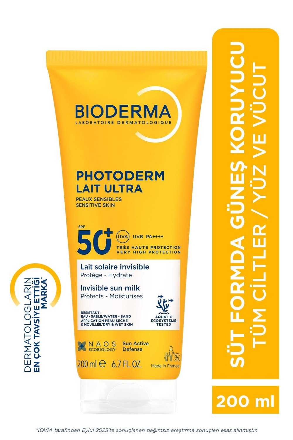 Photoderm Lait Ultra SPF50+ Tüm Ciltler İçin Yüksek Korumalı için Süt Formda Güneş Kremi 200 ML