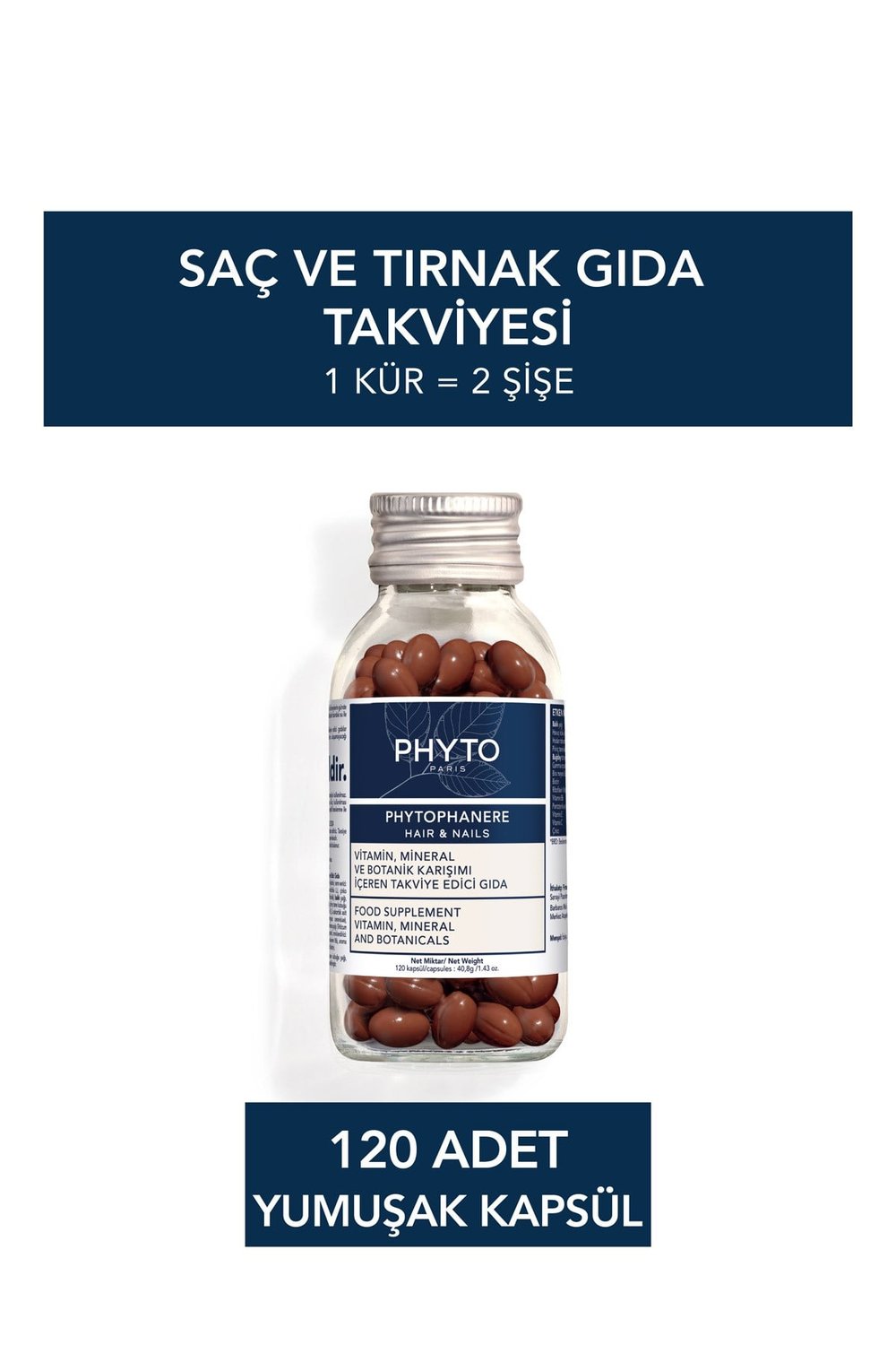 Phytophanere Saç, Tırnak ve Cilt için Takviye Edici Gıda 120 Kapsül