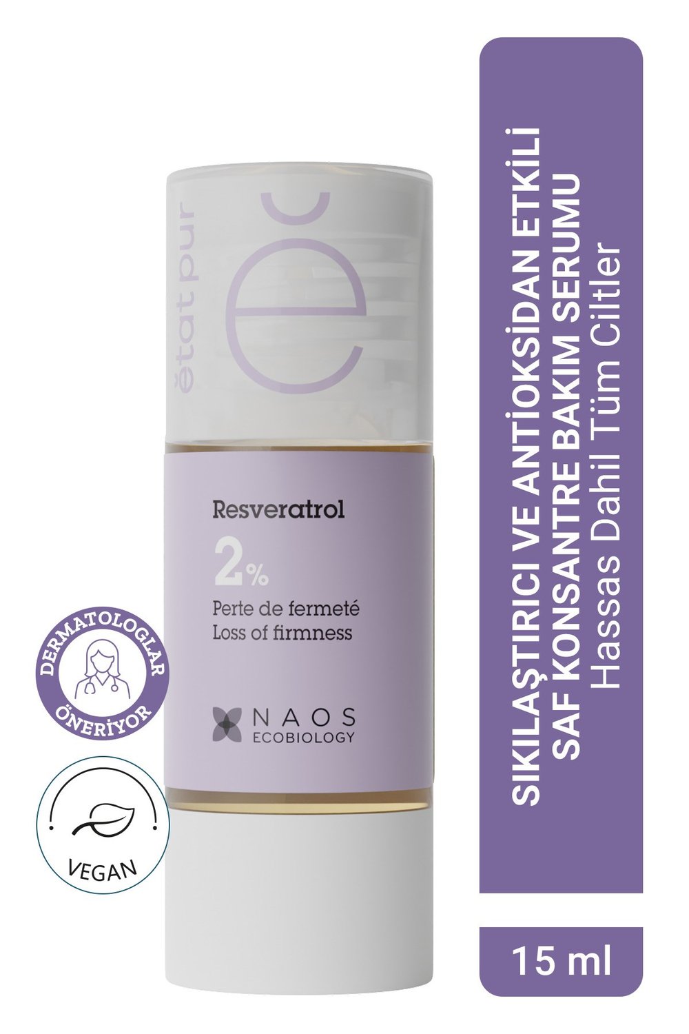 Pure Active Resveratrol Antioksidan Etkili Yaşlanma Karşıtı Konsantre Bakım Serumu 15 ML