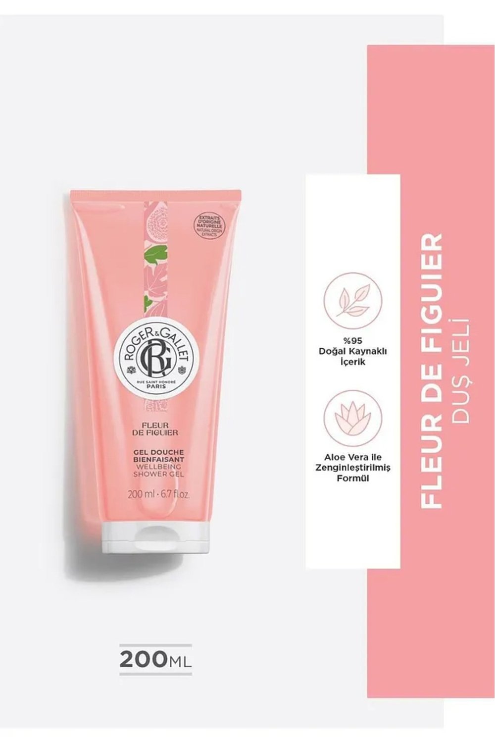 Roger & Gallet Fleur De Figuier Duş Jeli 200 ml - Doğal İncir Özlü & Nemlendirici Yoğun Köpük