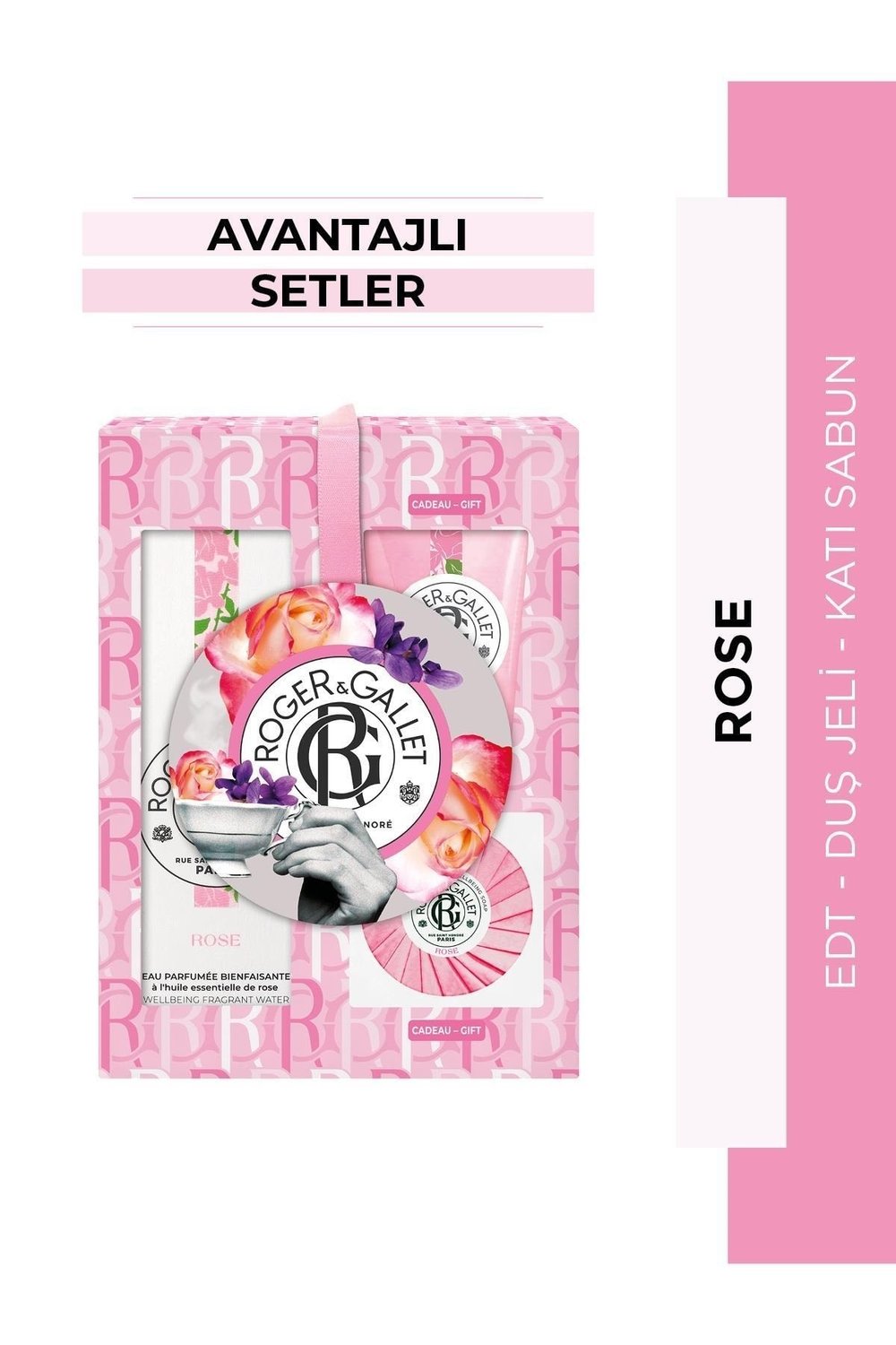 Rose Edt Mandalina Ve Gül Özü Içeren, Çiçeksi Parfüm 100ml + Duş Jeli + Sabun Üçlü Avantaj Set