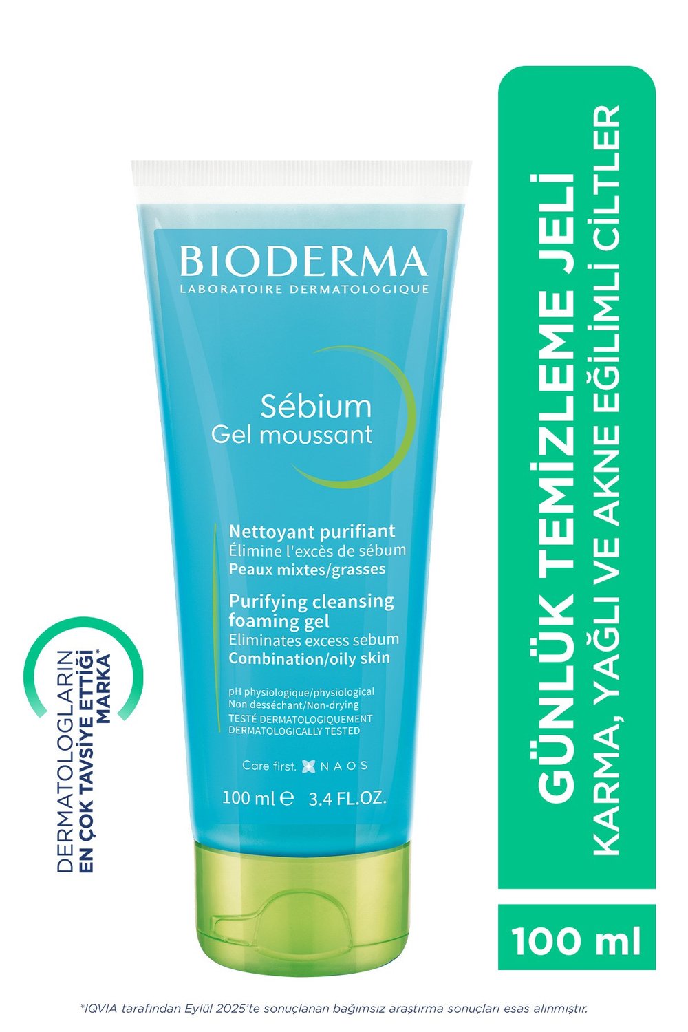 Sebium Foaming Gel Karma, Yağlı ve Akne Eğilimli Ciltler İçin Yüz ve Vücut Temizleme Jeli 100 ml