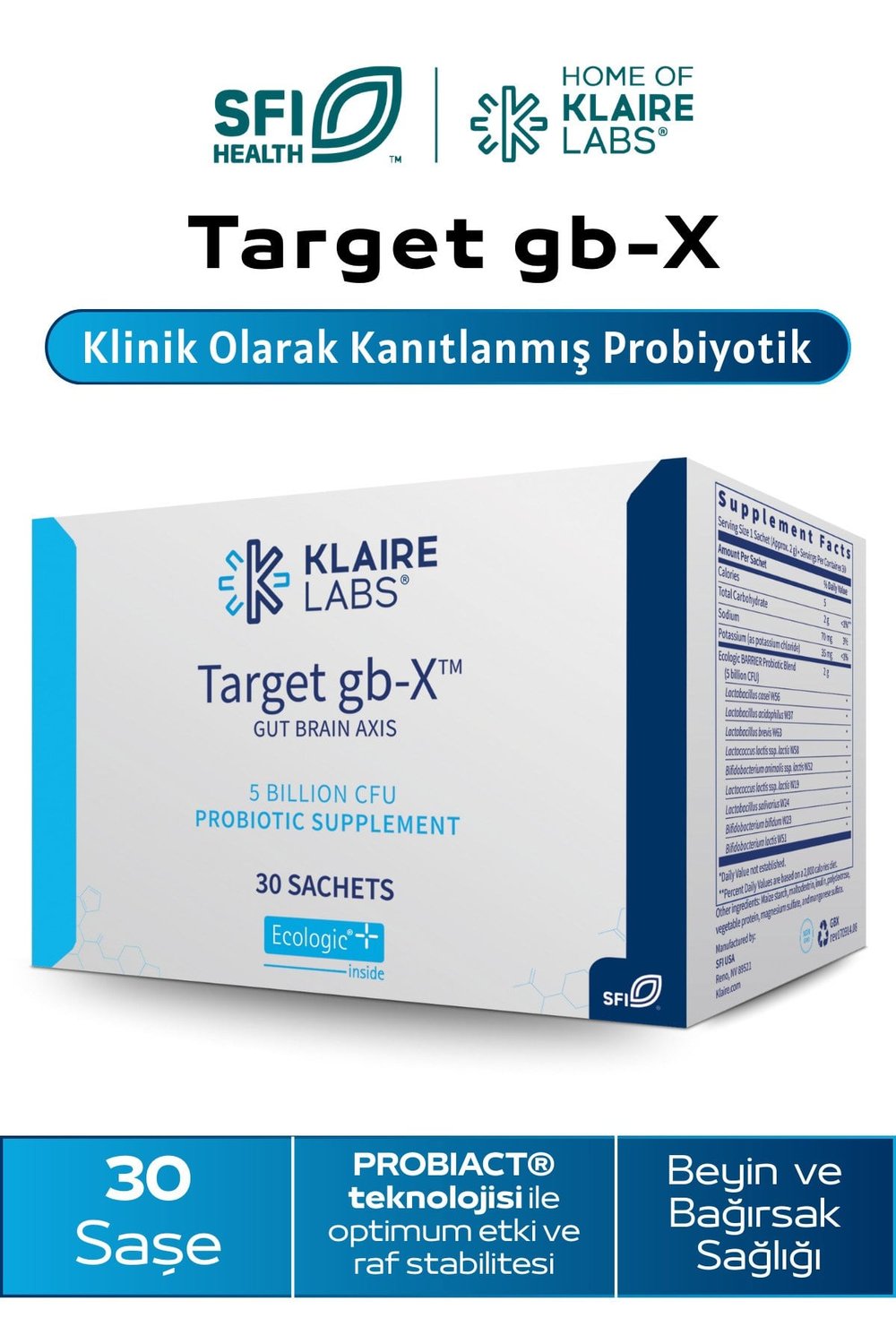 Target gb-X™ 30 Saşe – Probiyotik İçeren Toz Gıda Takviyesi