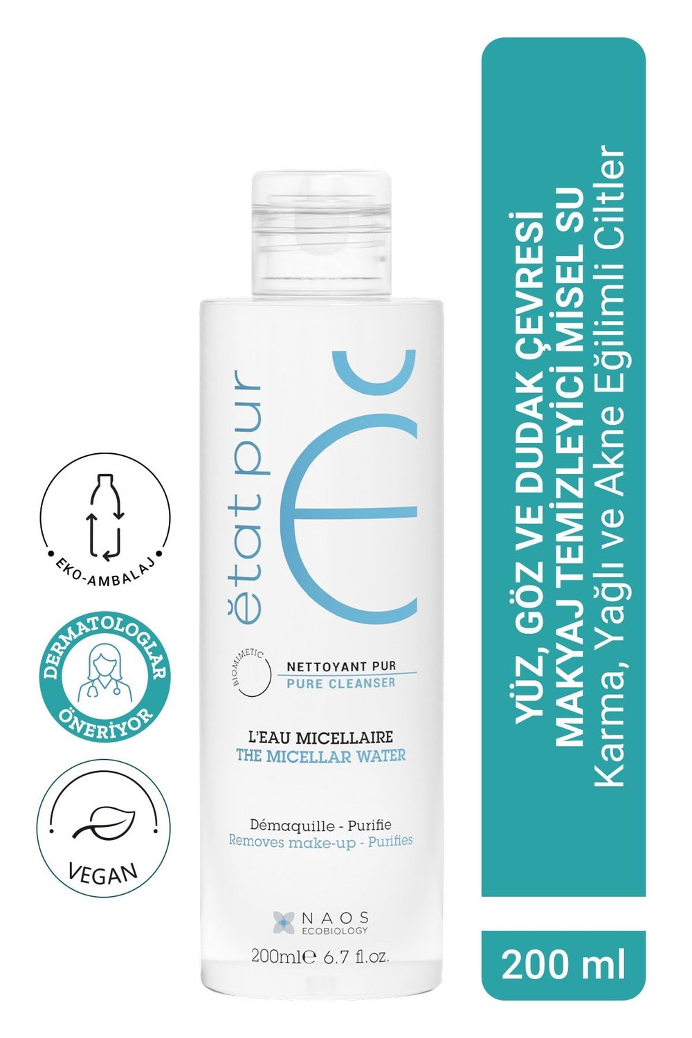 The Micellar Water Arındırıcı Yüz ve Göz Makyaj Temizleme Suyu 200 ML