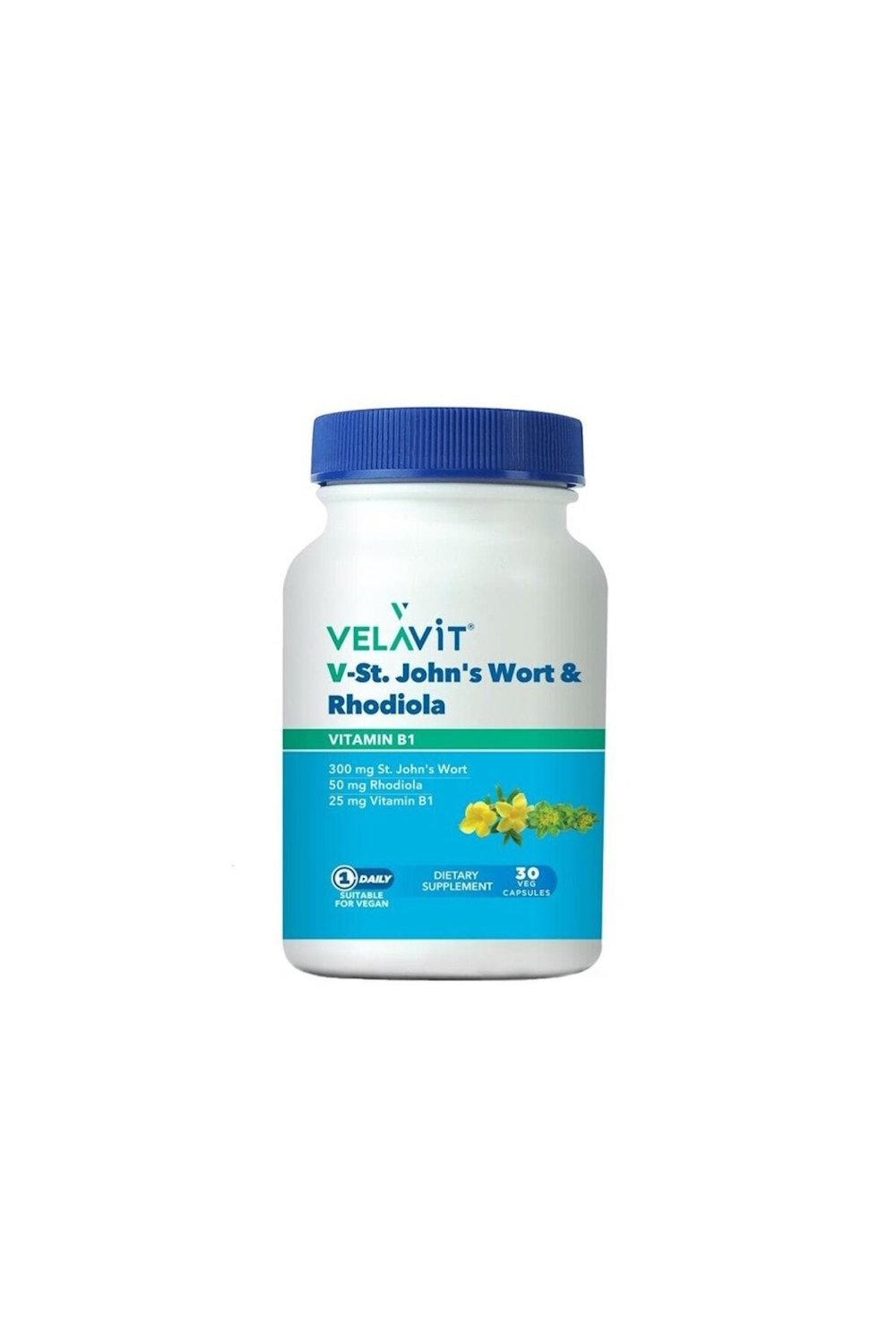 V-St. John's Wort & Rhodiola - Rodiola Kök Ekstresi ve Sarı Kantaton içerir - 30 Kapsül