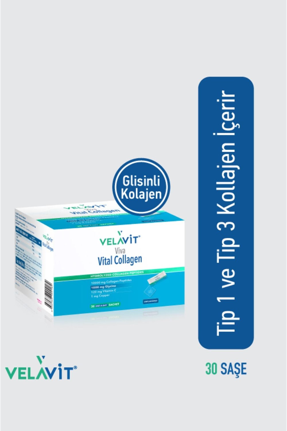 Viva Vital Collagen 30 Toz Saşe 10.000 Mg, Ekstra Glisinli Kollajen