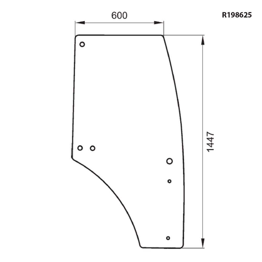 John Deere 5065E Sağ Kapı Camı