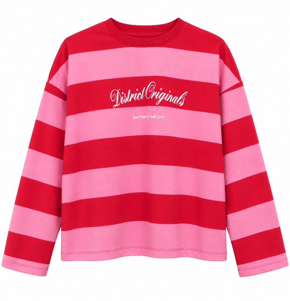 Elois Çizgili Sweatshirt - Pembe