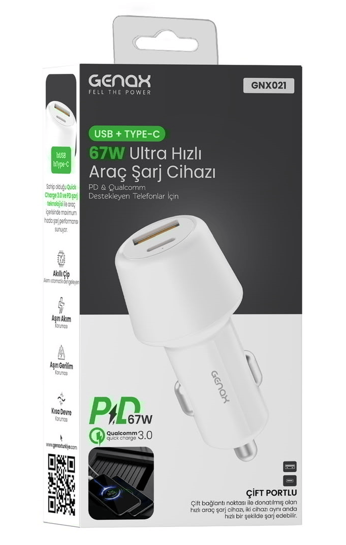 Toptan 67w Usb Type-C Araç Şarj Cihazı
