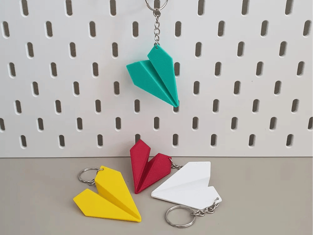 3 Boyutlu Origami Kağıt Uçak Anahtarlık