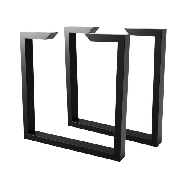 Demirlab Oslo U Metal Masa Ayağı Takımı (2 Adet) | 72 cm | 70 cm | 80x40 mm DC01 Çelik | Siyah