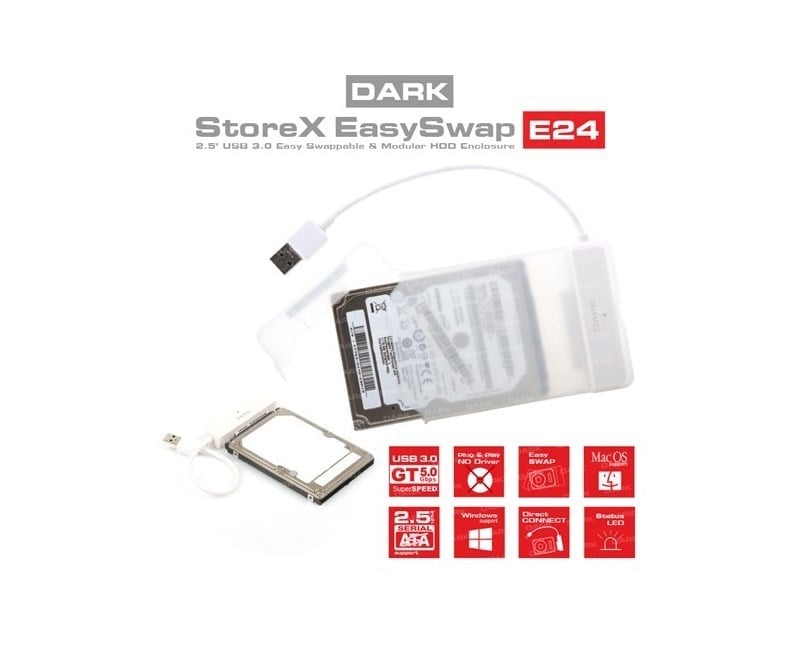 Dark DK-AC-DSE24U3 USB 3.0 2.5 Plastik Disk Kutu