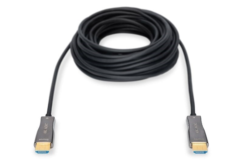 Digitus HDMI Fiber Kablo Altın Uçlu Siyah (20m) 4K