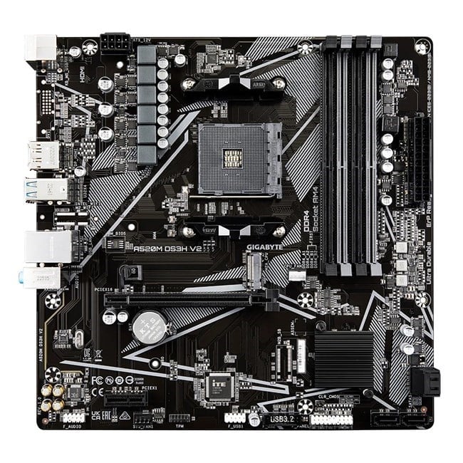 Gigabyte A520M DS3H V2 AM4 Ryzen DDR4 Hdmi Dp