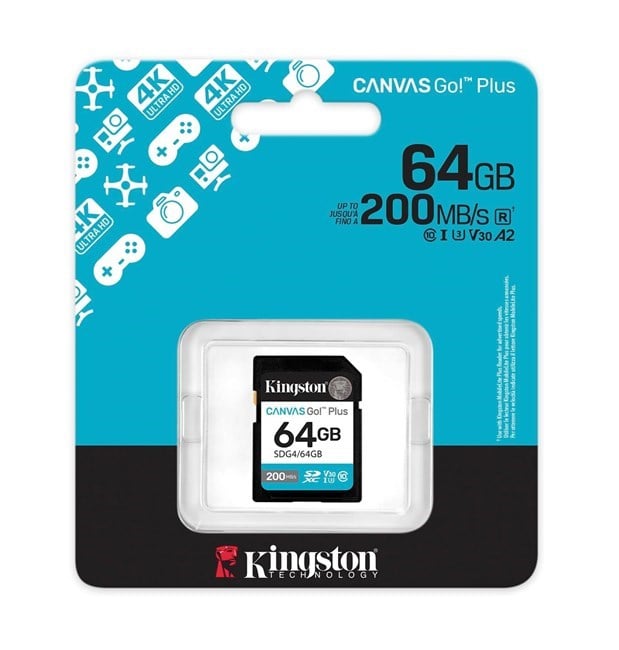 Kingston 64GB SDXC Canvas Go+ 200MB/s SDG4/64GB