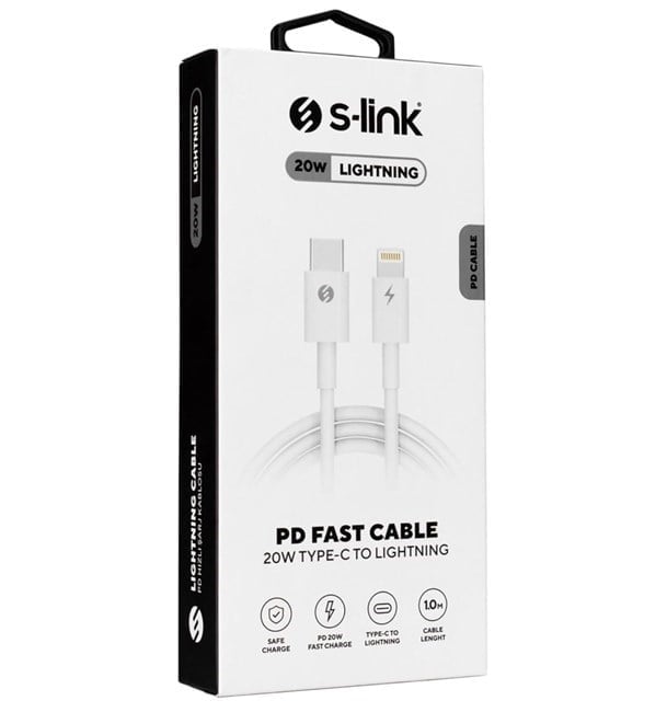 S-link Hızlı Şarj Kablosu Type-C to Lightning (1m)
