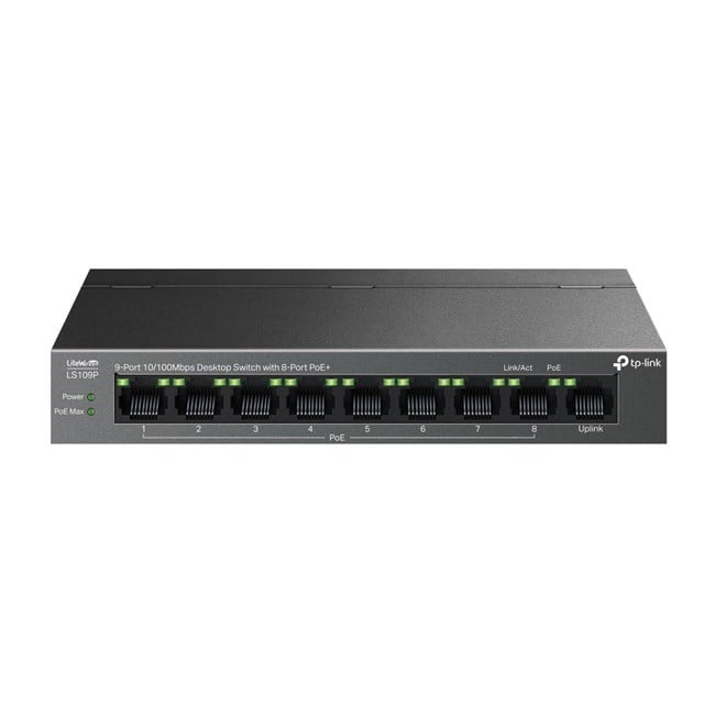 Tp-Link 9Port 10/100Mbps 8xPoE 63W (LS109P)