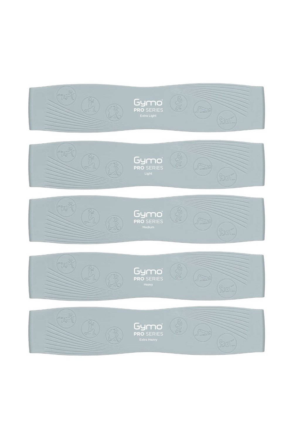 Gymo Pro Series Çantalı Direnç Bandı Fitness Pilates Esnetme Lastiği 5li Set Silikon Nane Yeşili