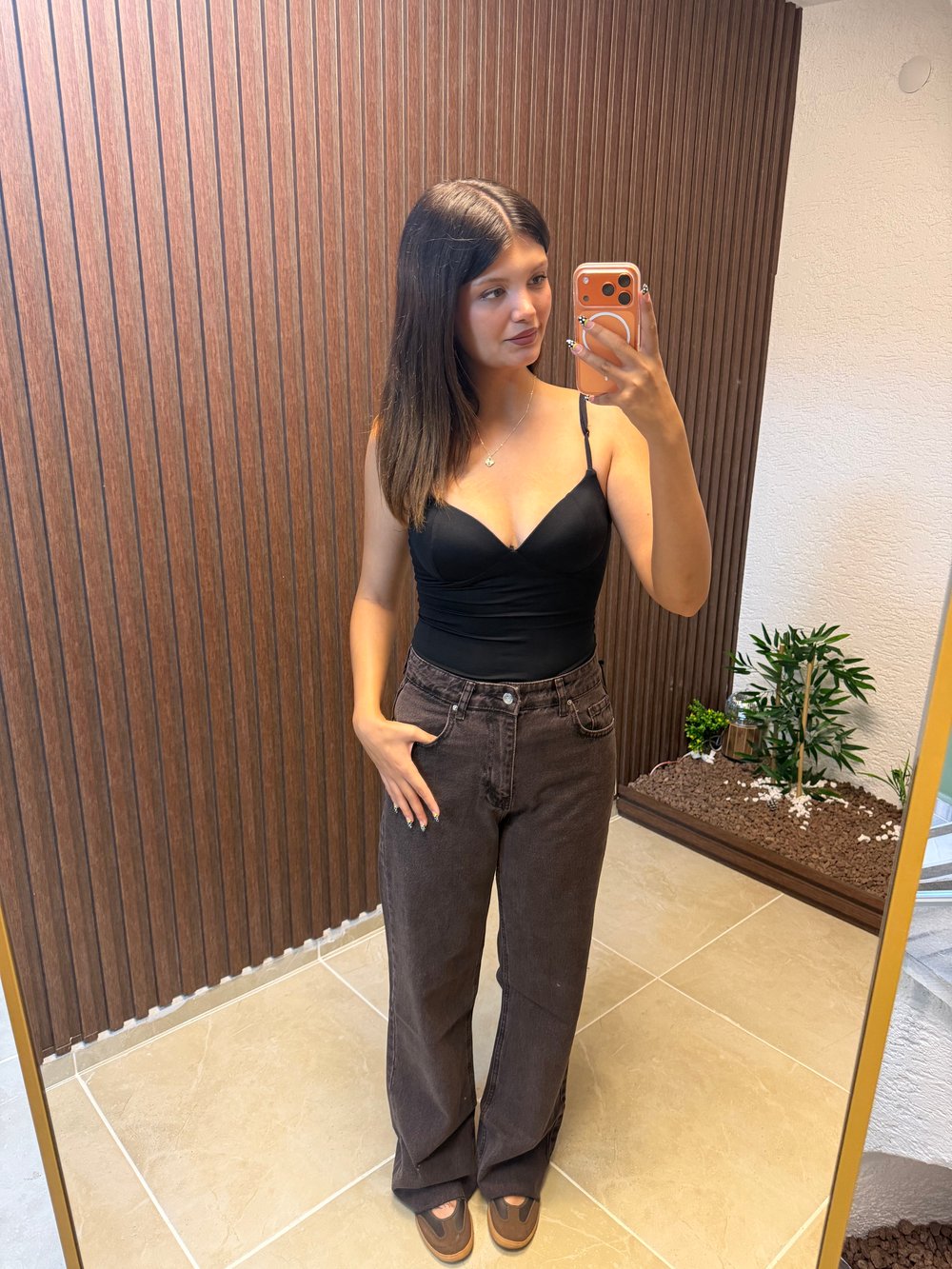 KAHVERENGİ WİDE LEG JEAN