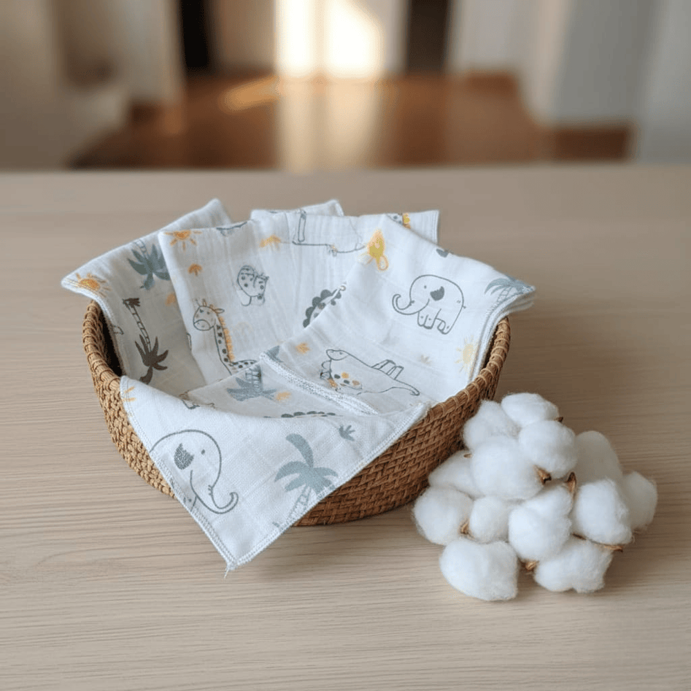 %100 Pamuk Müslin Ağız Mendili 5li Paket