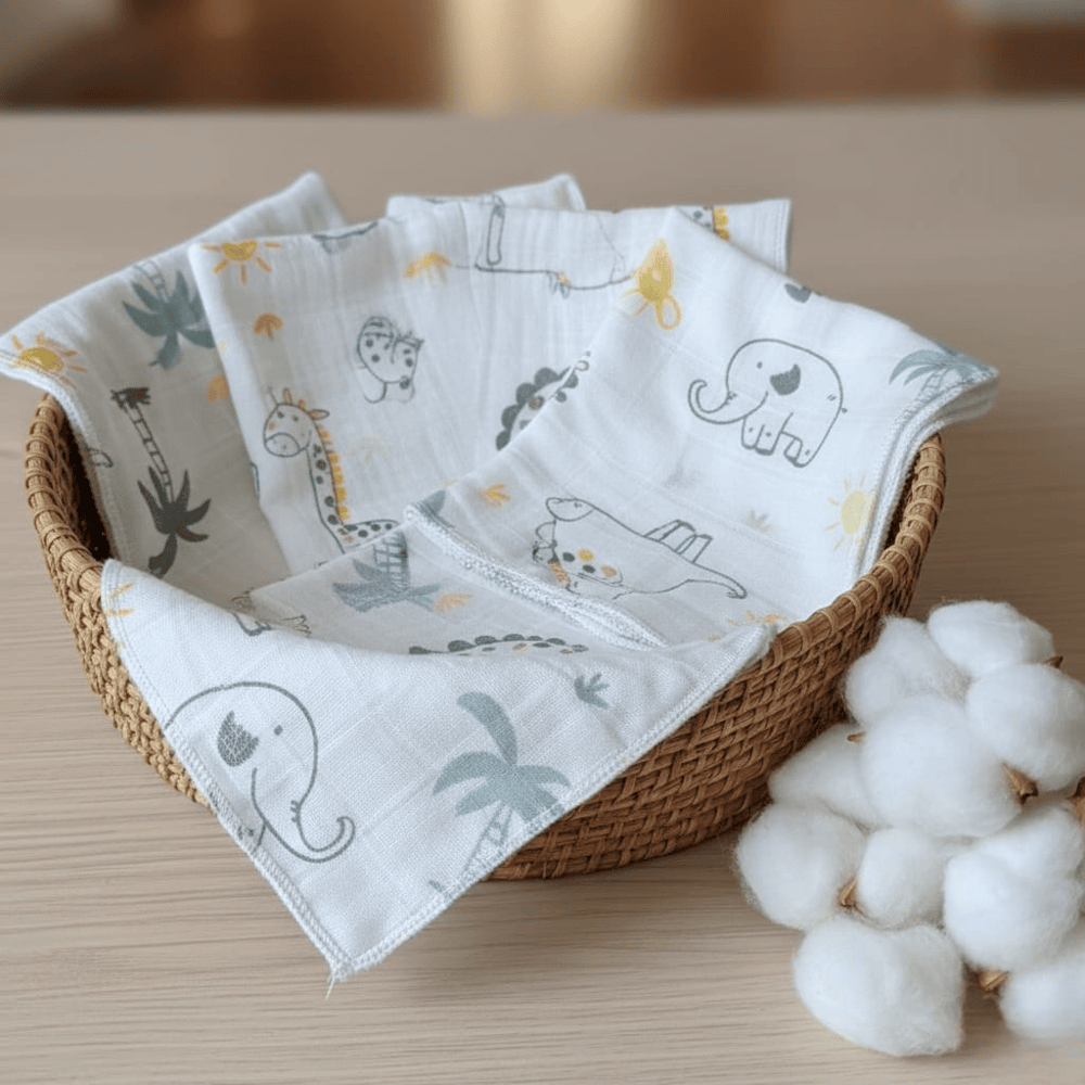 %100 Pamuk Müslin Ağız Mendili 5li Paket