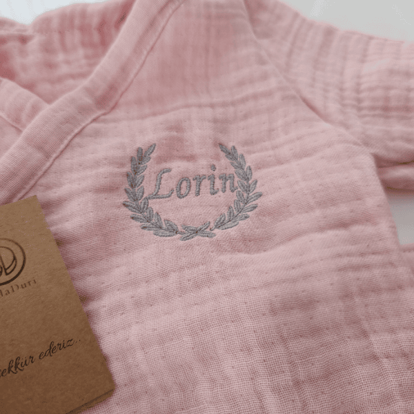 İsme Özel Müslin Hastane Çıkışı – 4lü Bebek Seti | Pembe
