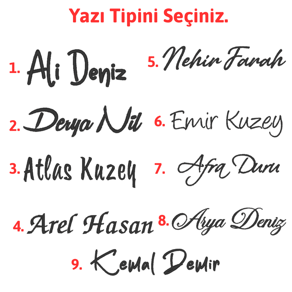 Kapaklı İsim Nakışlı Müslin Puset Örtüsü