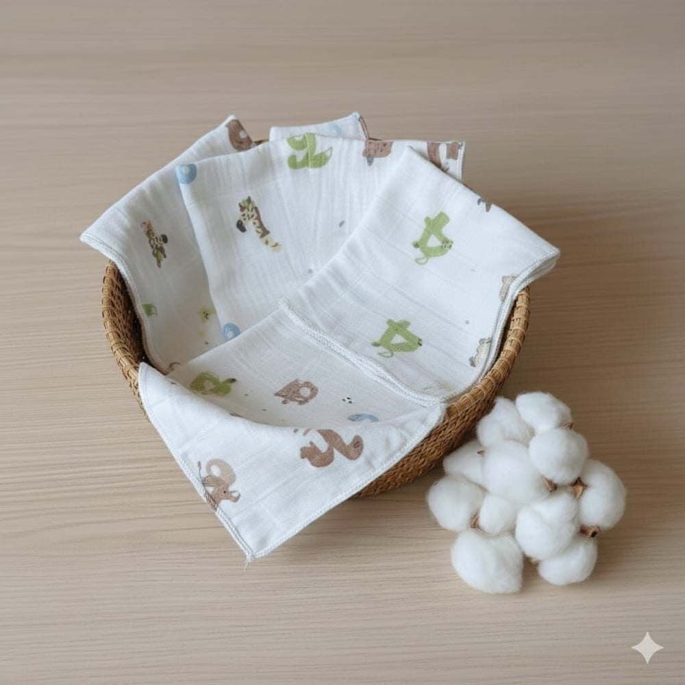 Müslin Ağız Mendili – 5li Bebek Seti (25×25 cm)