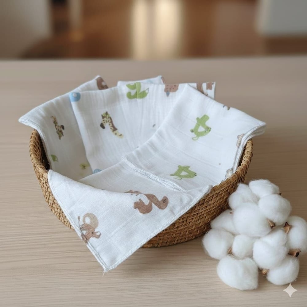 Müslin Ağız Mendili – 5li Bebek Seti (25×25 cm)