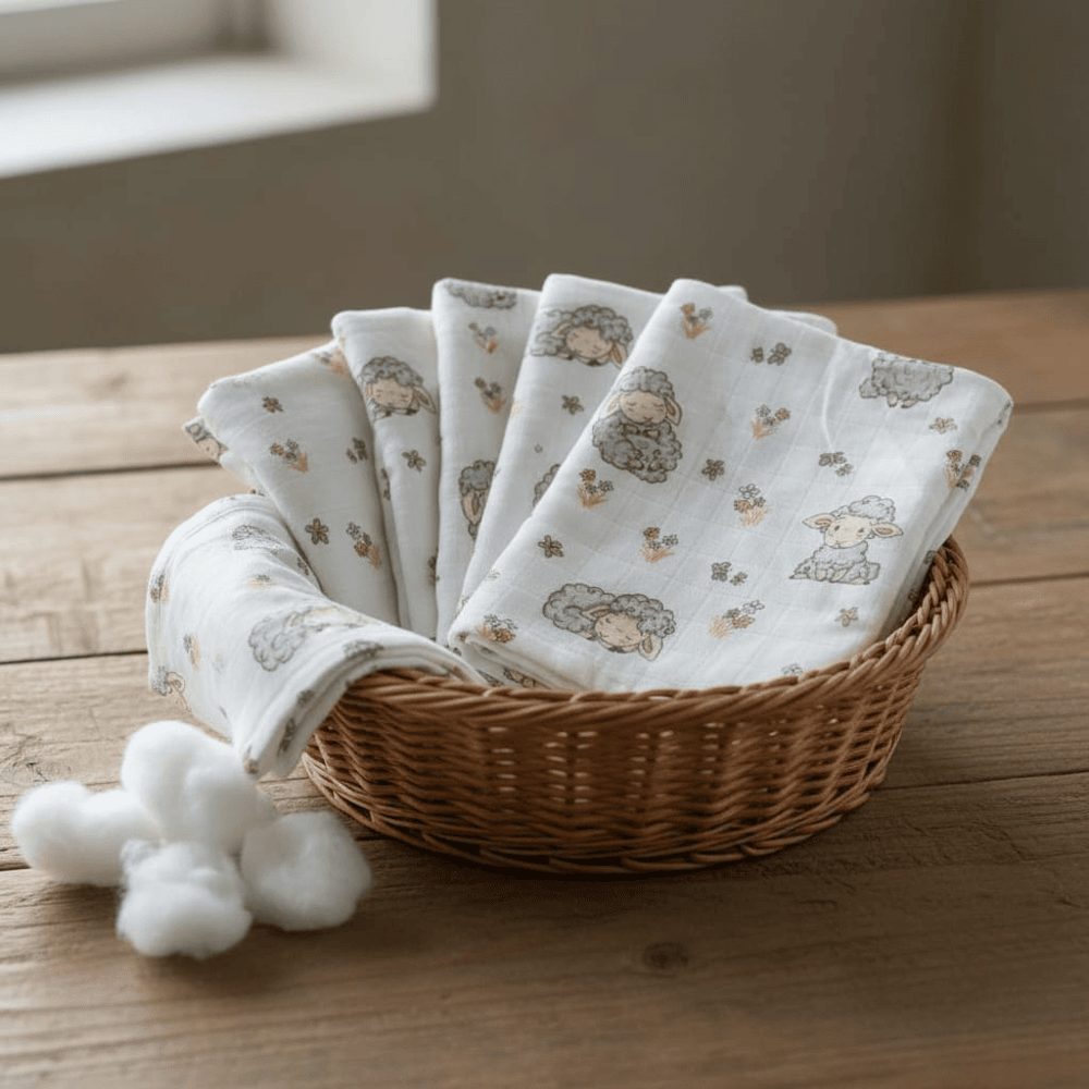 Müslin Ağız Mendili 5li Set – 25×25 cm