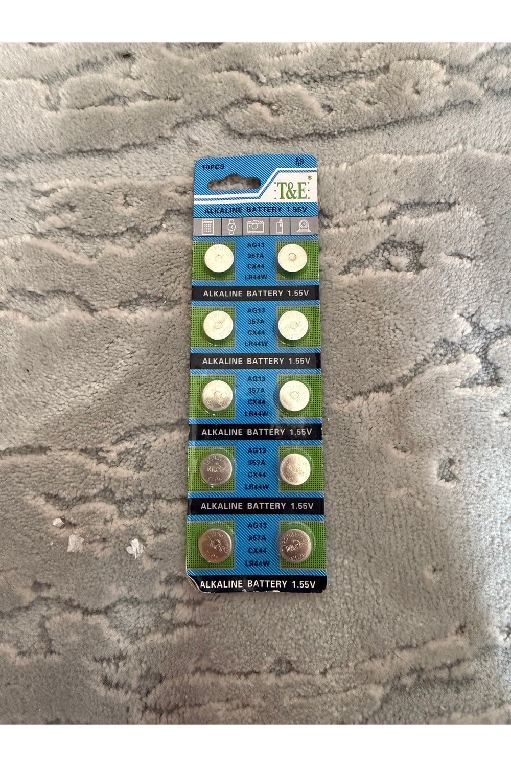 Alkaline düğme Pil (1.55 v) (10 adet)