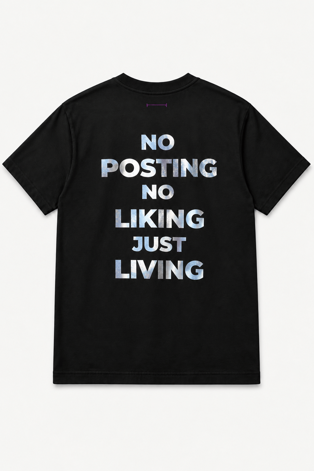 No Posting No Liking Just Living Oversize Tişört