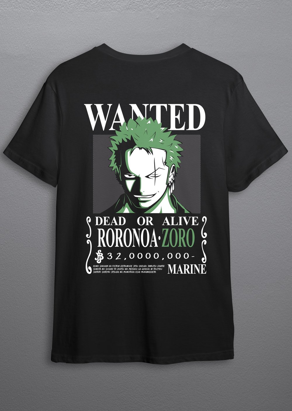One Piece – Roronoa Zoro Dead or Alive Aranan Afişi Tişörtü (Unisex)