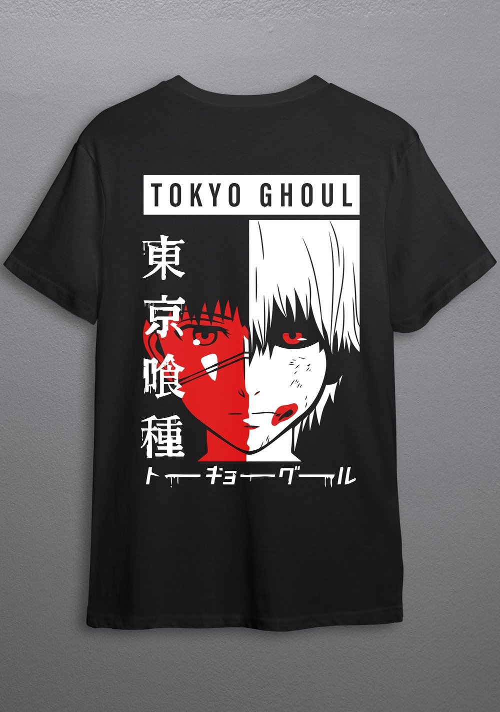 Tokyo Ghoul – Kaneki Ken Maske ve Karanlık Anime Tişörtü (Unisex)