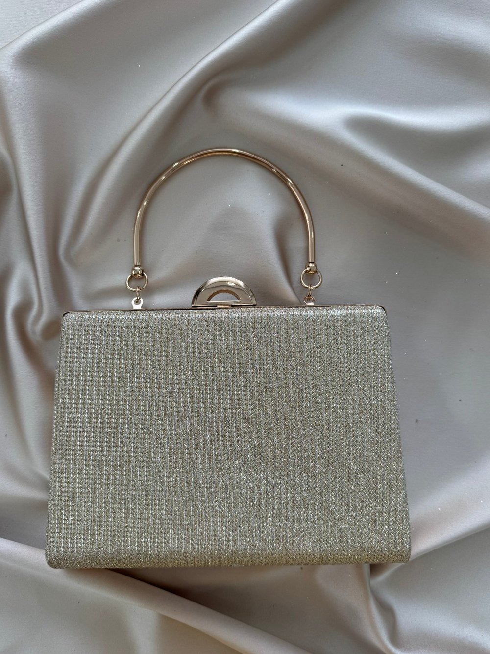 Kadın Gold Simli Abiye, Clutch Gece Çantası
