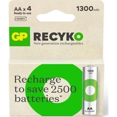 GP AA 1300 mAh Şarjlı Kalem Pil 4'lü Paket