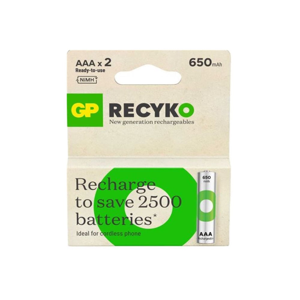 GP AAA 650 mAh Şarjlı İnce Kalem Pil 2'li Paket GP65AAAHCHP-BU2