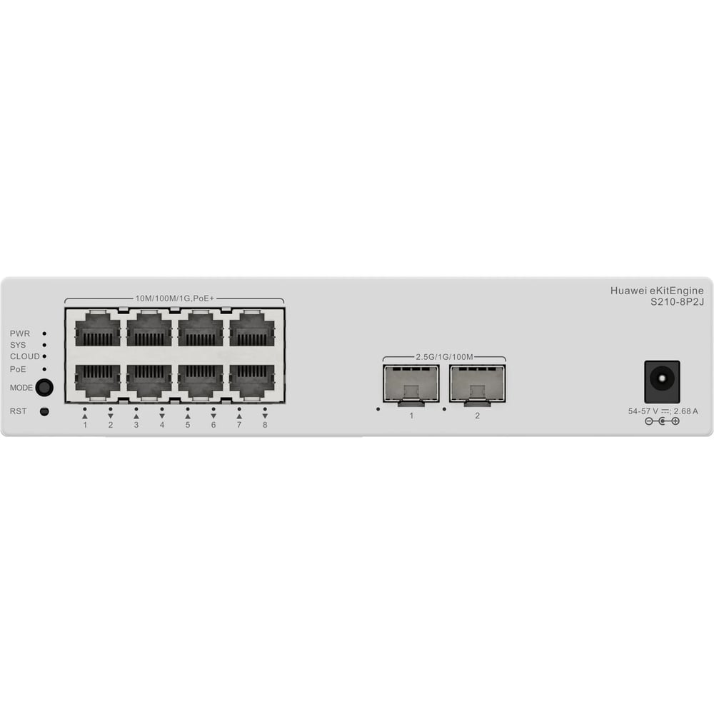 HUAWEI eKIT S210-8P2J 8x 10/100/1000 POE 128W +2x2.5G SFP YONETILEBILIR SWITCH