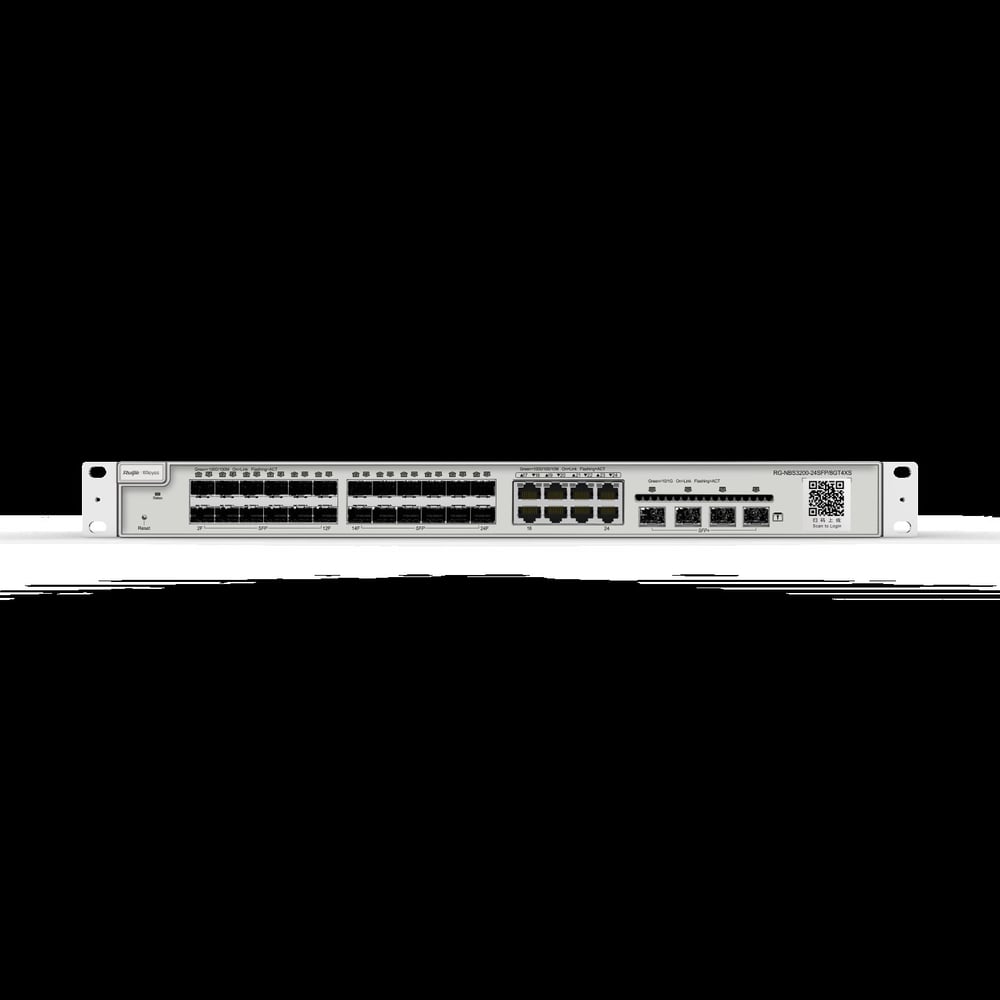 Reyee RG-NBS3200-24SFP/8GT4XS 24 Portlu, 24*1G SFP, 8 10/100/1000Base-T Kombo, 4*10G SFP, L2 Yönetilebilir Switch