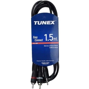 TUNEX 3,5 Mm Erkek 2Xrca Erkek 1,5 Mt Kablo TAV-15 TUNEX 3,5 MM ERKEK 2XRCA