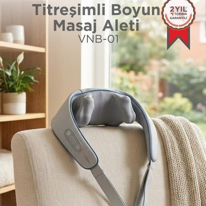 Torima VNB01 Şarjlı Masaj Cihazı İnsan Eli Hissi Veren Boyun Sırt ve Bacak Masaj Cihazı Gri